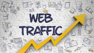 Web Traffic Drawn on White Wall. Illustration with Doodle Icons. Web Traffic - Improvement Concept. Inscription on White Brickwall with Hand Drawn Icons Around. 3D. email marketing firm company