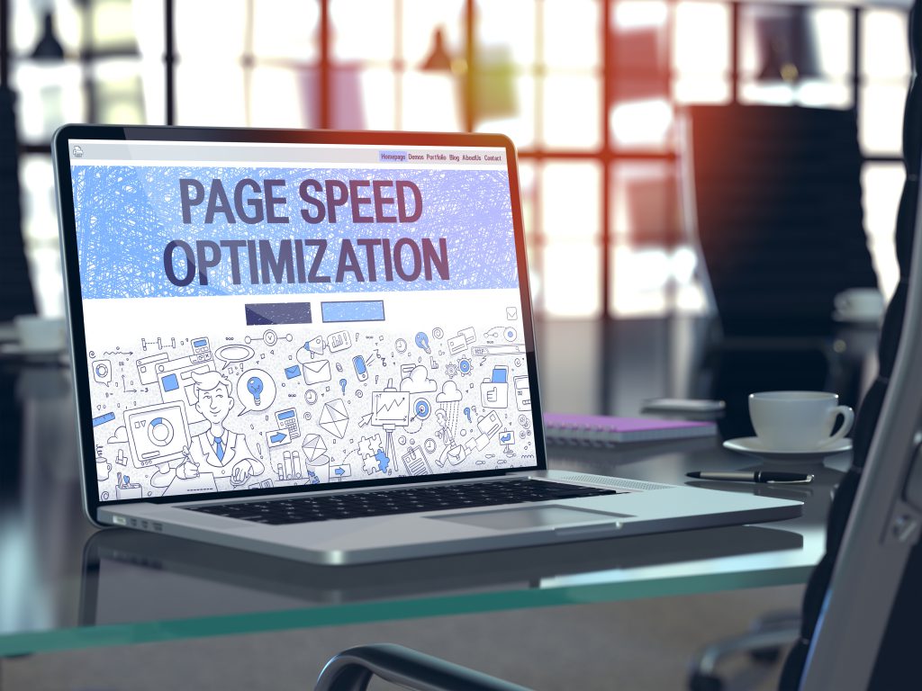 Page Speed Optimization on Laptop
